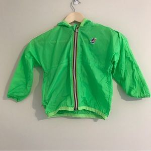 K-Way by Crewcuts neon green jacket